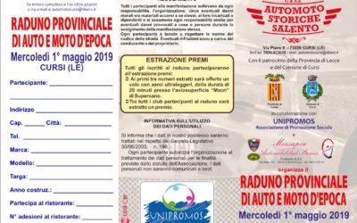 Scheda di partecipazione raduno 1° maggio 2019