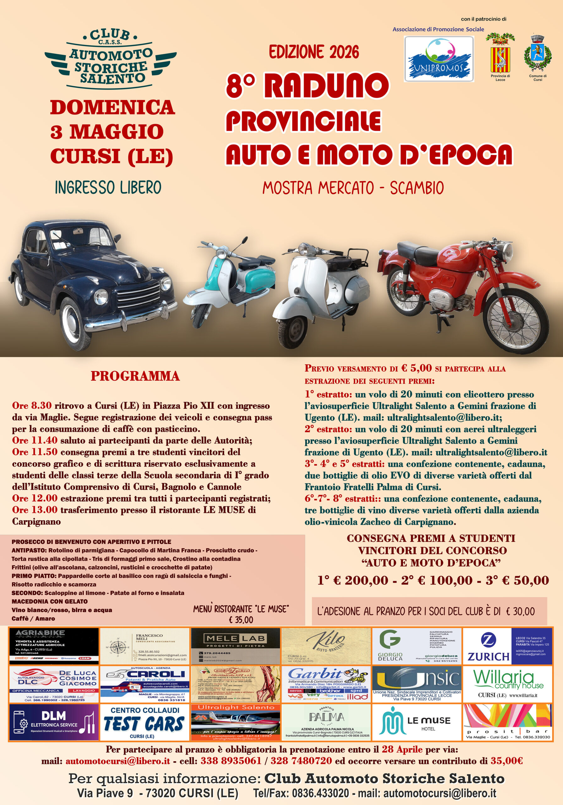 raduno auto e moto d'epoca 03-05-2026